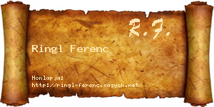Ringl Ferenc névjegykártya